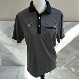 Plyr Golf Functional Polo Shirt Men Size Small Gray Performance Short Sleeve